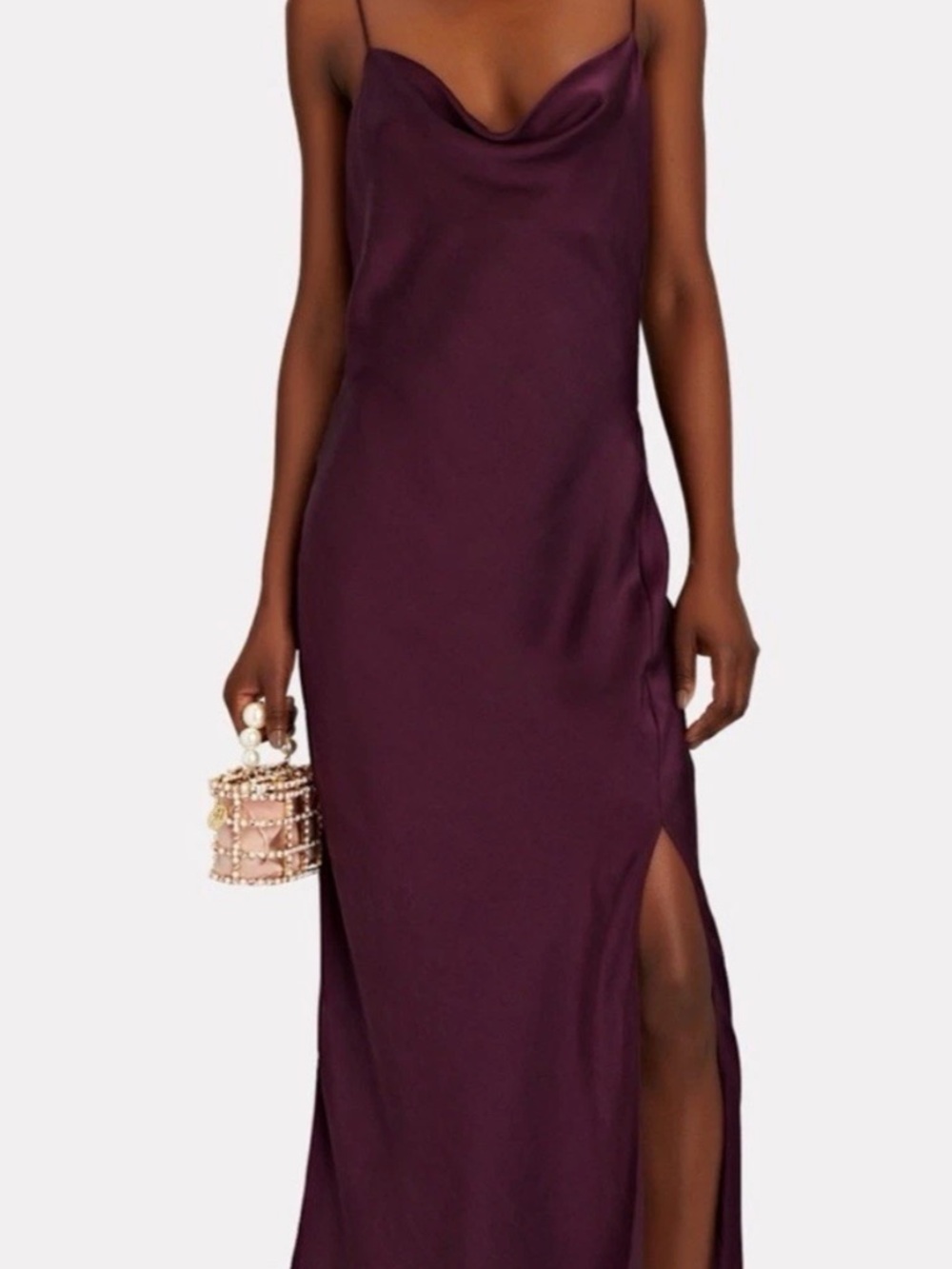 Intermix Plum Slip Maxi Dress with Side Slit